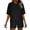 Black, variant on Womens 2 Piece Sets Ribbed Textured Knit Casual Short Sleeve Crewneck Basic Shirts Elastic Waist Shorts Two Piece Lounge Oversized Tracksuit Matching Set Black S