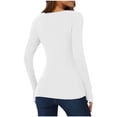thumbnail image 3 of Chemises à Manches Longues pour Femmes 2026 Automne Hiver Basique Col Carré Ajusté Respirant T-Shirts, 3 of 7