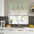 thumbnail image 5 of Sage Green Burlap Texture Valances for Windows, Decorative Rod Pocket Window Valance Curtains, Farmhouse Vintage Sage Green Short Curtain Drapes for Kitchen/Living Room, 2 Panels, 54" W x 18" L, 5 of 8