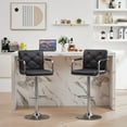 thumbnail image 4 of VECELO Set of 4 Adjustable Height Swivel Bar Stools with Back and Armrest, PU Leather Counter Height Barstools, Gray, 4 of 8