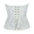 thumbnail image 4 of Corset Belt for Women Strapless Vintage Floral Embroidery Patterns Lace Up Halloween Push Up Bustier Elegant Waist&nbsp;Trainer White L, 4 of 8