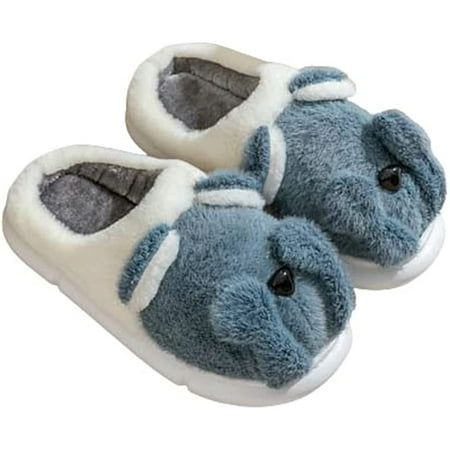 

CoCopeaunt Women Men Cute Dog Fluffy Warm Soft House Slippers Anti-skip Memory Foam Fashion Shoes Indoor