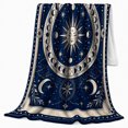 thumbnail image 2 of Mystical Celestial Sun Moon Astrological, Mystical Celestial Art Scene, Warm Flannel Blanket for Home Library and Reading Nook, Celestial Art Lovers Housewarming Gift, Celestial Home Decor, 2 of 9