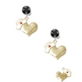thumbnail image 2 of Delight Jewelry Two-tone Nurse's Prayer Heart - Healing Hand Black Crystal Clip on Earrings, 2 of 5