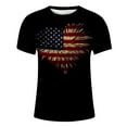 thumbnail image 3 of Caqnni July 4th Shirts for Men Big and Tall Freedom Washed USA Flag Patriotic T-Shirts Mens Shirts(Black,S), 3 of 4