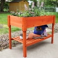 thumbnail image 6 of Sunnydaze 41.5" x 21.25" x 21.25" Stained Wooden Outdoor Raised Garden Bed with Shelf, 6 of 10