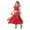 1-Red1185, variant on Belly Dance Outfits for Girls Sparkly Tassels Crop Top Skirt Dancewear, Sizes 11-12