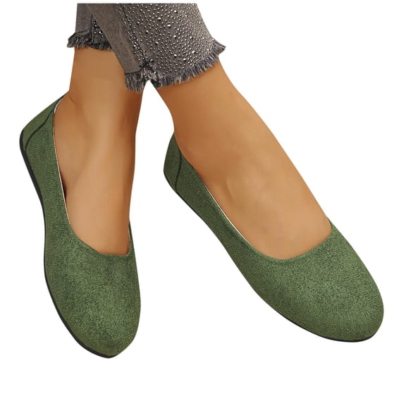 hoksml Women's Square Toe Flat Shoes, Slip-On Flock Upper Casual Shoes for Daily Wear Black Red Green