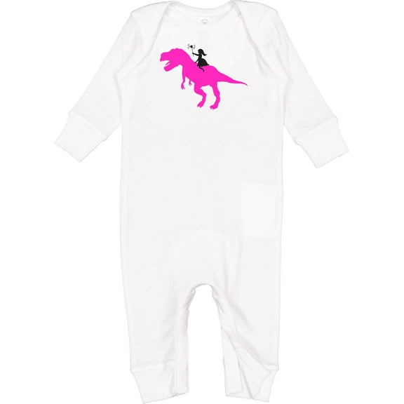 Inktastic Princess Riding Her T-rex Baby Romper Coveralls
