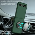 thumbnail image 6 of Compatible with Galaxy Z Flip 2020 Case with Ring Grip Anti-Drop,Allytech Ultra Slim Matte PC Shockproof Finger Ring Holder Car Mount Supported Stand Case for Samsung Z Flip/Z Flip 5G 2020,Darkgreen, 6 of 8