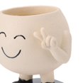 thumbnail image 5 of Flower Pot Cute Smile Standing Succulent Flowerpot Fadeless Resin Plant Pot for Garden Courtyard Cafe Bar Type 1, 5 of 5