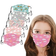FRIDJA Kids Masks Washable, 5 Pack Reusable Cloth Face Mask for Kids, Cotton PPE with Elastic Ear Loops Comfortable Breathable Adjustable, Back to School Supplies
