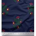 thumbnail image 1 of Soimoi Tissu en Poly Georgette Imprimé Feuilles et Fleurs au Mètre 52 Pouces de Large, 1 of 3