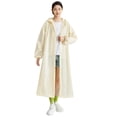 thumbnail image 1 of Posco Lluvia Con Capucha Impermeable Desechable Poncho para Hombres Mujeres Adultas (beige), 1 of 5