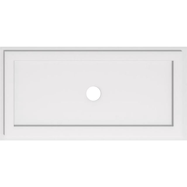 Ekena Millwork CMP38X19RE-03000 3 in. ID x 13.25 in. Rectangle Architectural Grade PVC Contemporary Ceiling Medallion