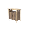 thumbnail image 4 of Lisonu Light Brown Wicker Bar Cart with Glass Top, Rolling Outdoor Beverage Cart with Wheels for Patio, Garden, Poolside Parties, 4 of 8