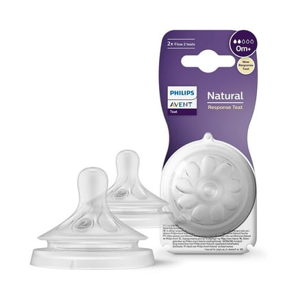 Avent Teats Natural 2 Teats to Newborn Flow 0 Months