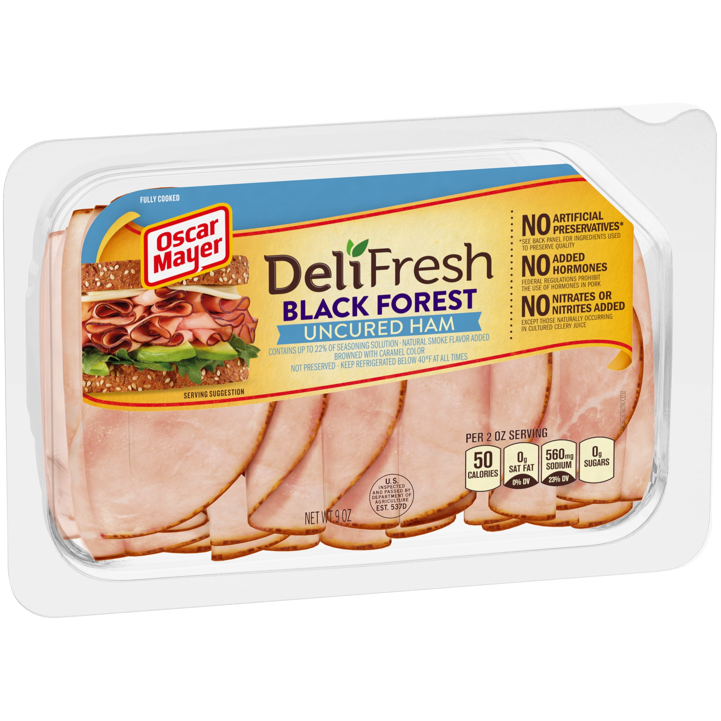Oscar Mayer Deli Fresh Black Forest Uncured Ham Lunch Meat, 9 oz
