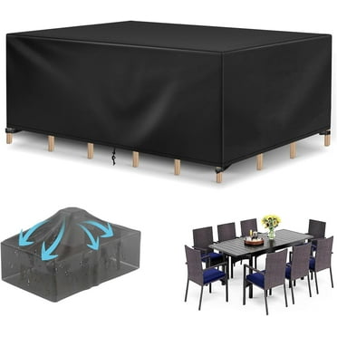 Outdoor Patio Furniture Cover - 157”Lx110”Wx35”H Rectangular Patio Heavy Duty Table Cover, 600D Outdoor Furniture Covers, Wind Dust Proof Durable Patio Sectional Couch Cover, Various Sizes