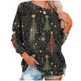 thumbnail image 5 of YUGYXL Christmas Sweatshirts for Women Plus Size Crewneck Long Sleeve Xmas Tree Print Shirts Casual Cute Funny Pullover Tops Multicolor XL, 5 of 7