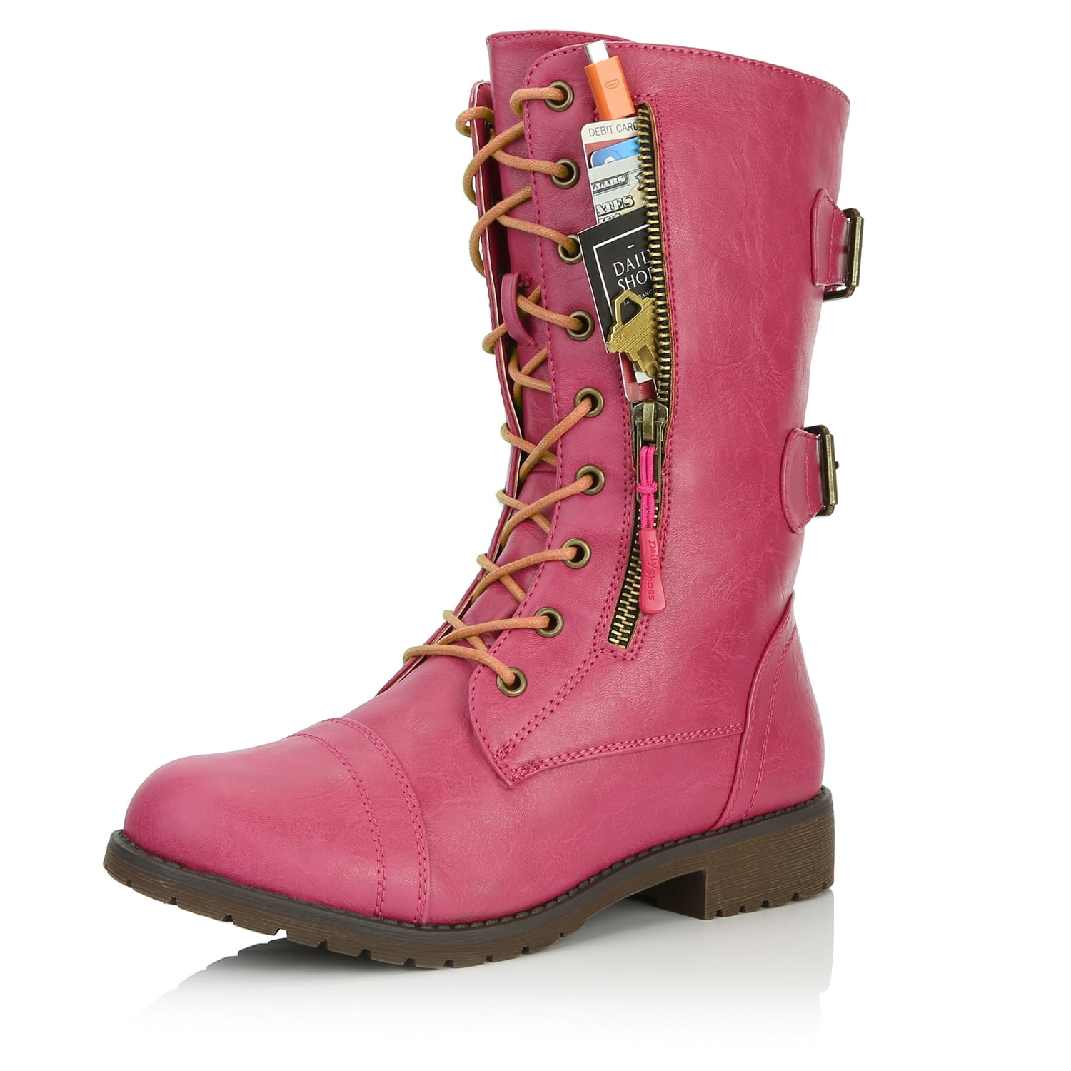 pink army boots