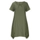 thumbnail image 4 of Moda mujer verano casual cuello redondo sólido manga corta vestido de bolsillo Fridja  bnh1734, 4 of 8