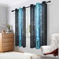 thumbnail image 2 of Yayeee Window Curtains Light Filtering 63"x52" Grommet Panel Pair Home Living Room Decor, Blue Tree, 2 of 7