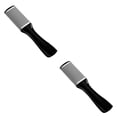 thumbnail image 4 of Vogacara Lima para pies Eliminación de piel muerta de acero inoxidable Mango de plástico antideslizante Raspador Profesional Lavable Pedicura Cuidado de Negro 2piezas Vogacara CBP018469, 4 of 6