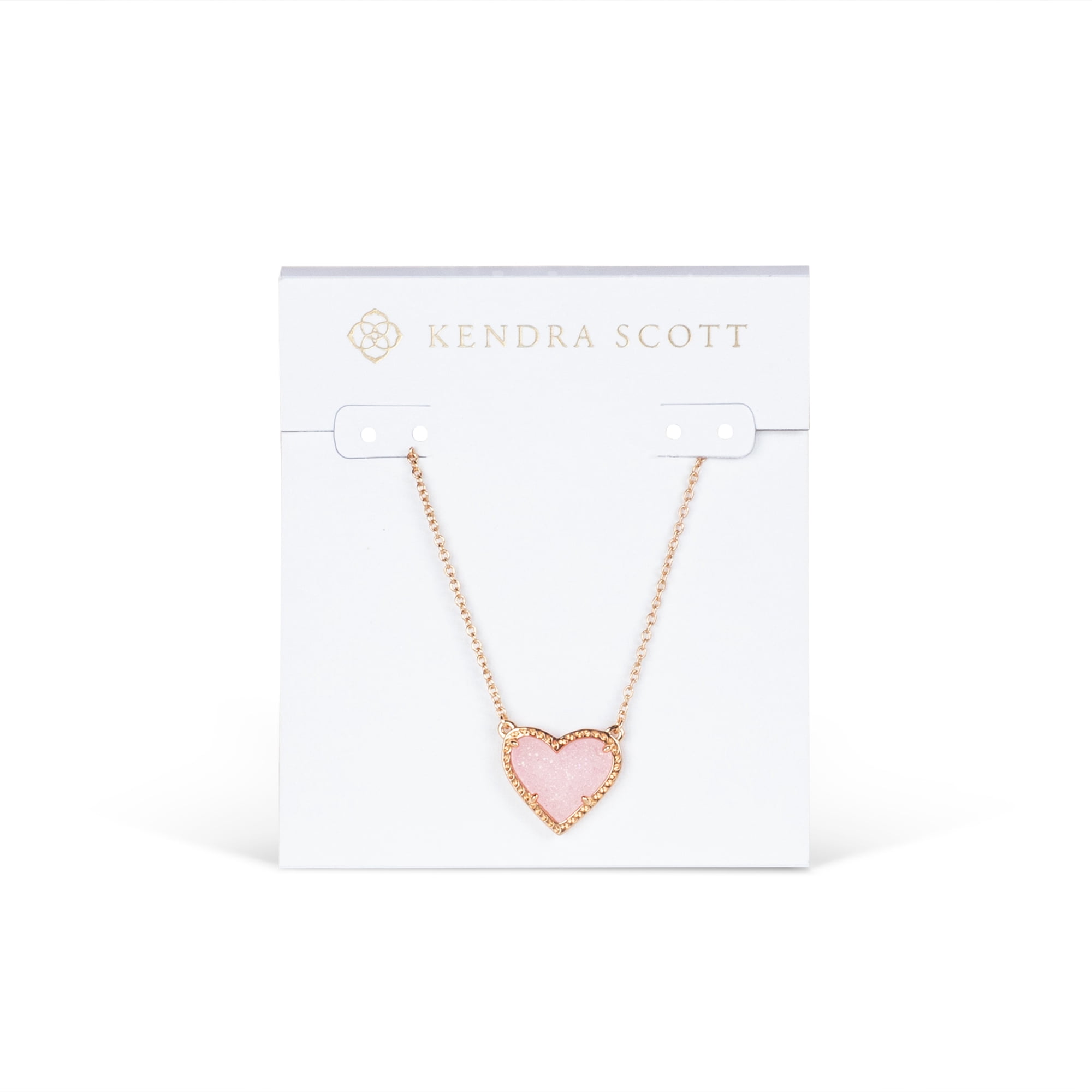 Kendra Scott Ari Heart Link Chain Bracelet for Women, Fashion Jewelry, 14k Rose Gold-Plated, Pink Drusy 4217710130