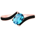 thumbnail image 3 of AoneJewelry 1.00 Carat 14K Yellow, White Rose Gold Blue-Topaz and Black Diamond Ring, 3 of 5
