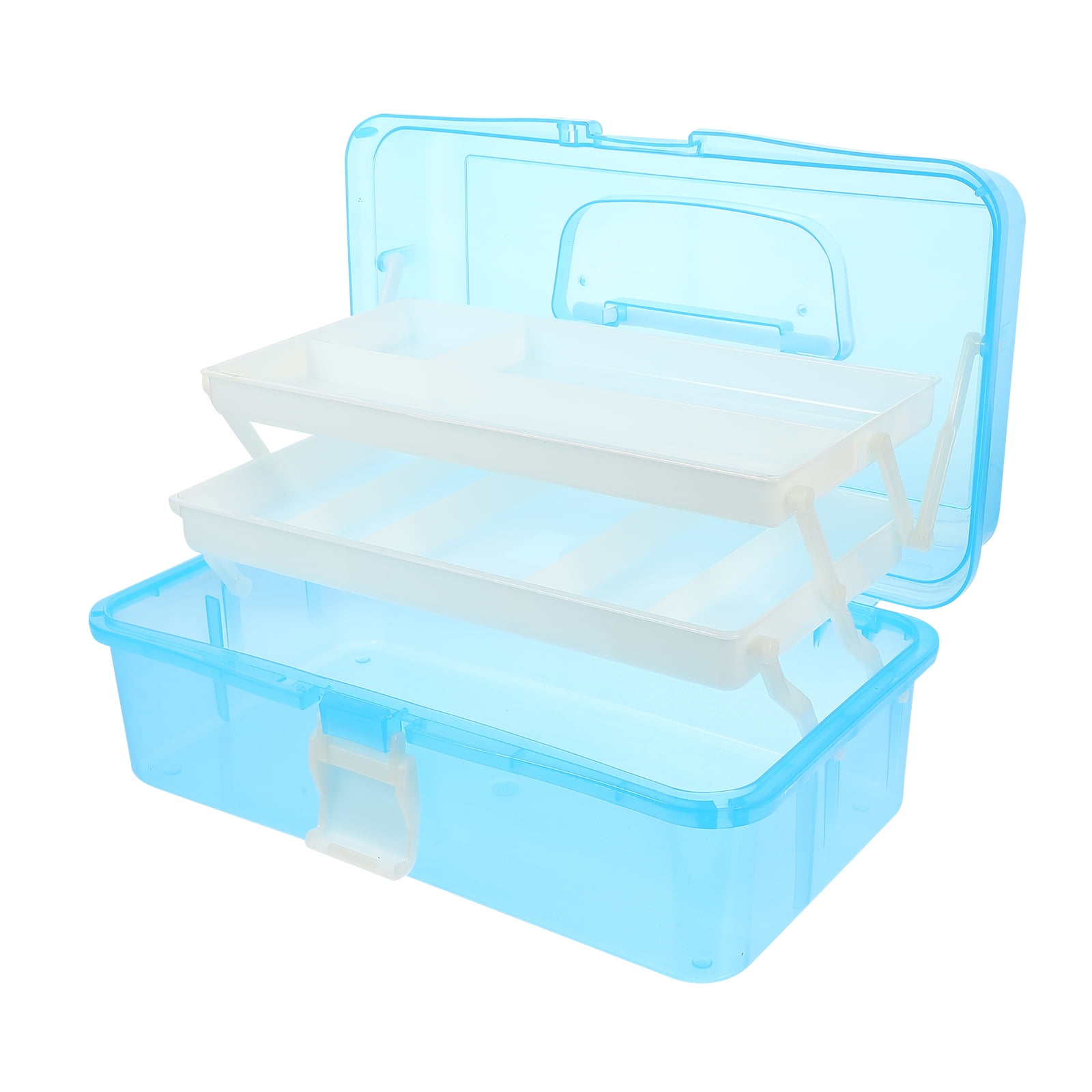 Anbestor 3 Layers Plastic Portable Storage Box, Multipurpose Organizer and  Storage Case for Art Craft and Cosmetic, Portable Handled Storage Box for