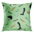 thumbnail image 1 of RYLABLUE Horse Riding Tack Tool on Green Cartoon Bit Whip Throw Pillowcase Cushion Case Cover, 1 of 1