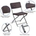 thumbnail image 2 of 2 Pk. HERCULES Series Brown Rattan Plastic Folding Chair with Gray Frame, 2 of 9