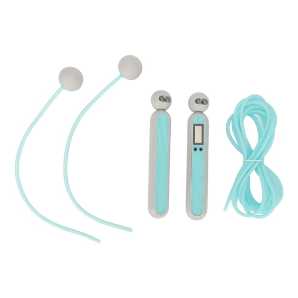 Fyearfly Cuerda para Saltar, Cuerda para Saltar de Entrenamiento Longitud Digital Ajustable Conteo Inteligente Ponderado Rotación de 360 Grados Cuerda para Saltar inalámbrica Azul