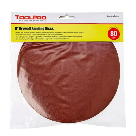 9 in. 80 Grit Hook and Loop Sanding Discs (25-Pack)