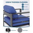 thumbnail image 4 of Garvee Aluminum Outdoor Sofa Conversation Sets, 5 Piece, Rust Resistant, Black & Blue, 4 of 7