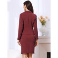 thumbnail image 3 of DARING DIVA 2Pcs Women's Business Double Breasted Blazer and Pencil Skirt XL Wine Red, 3 of 5