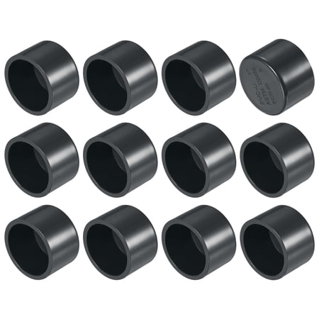 Uxcell 12-Pack 1 Inch PVC Pipe End Cap Fitting SCH40 Pipe Plug Adapter for Plumbing/DIY/Garden Socket Cap Connector [Gray]