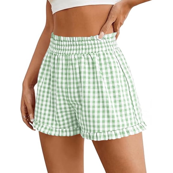 YUTK Lightweight Travel Shorts Women Fashion Spring and Summer Cute Comfortable Elastic Waist Casual Short Pants Green Xl