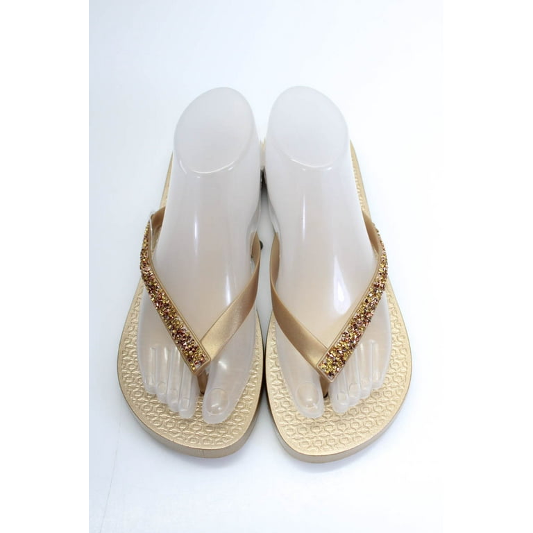 Perfect Moment Lijm Ipanema Womens Embellished Pebble Flip Flop Sandals Gold Size 9 -  Walmart.com