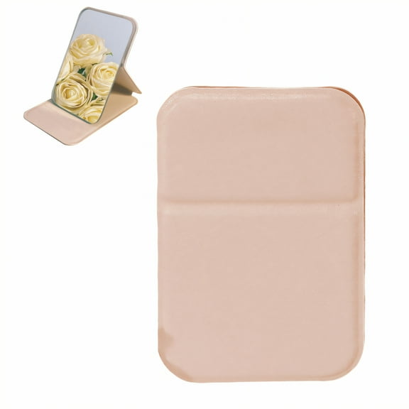 DESIGNICE Compact Mirror,Foldable Stand-Up Pocket Mirror,Hands Free Travel Mirror,White