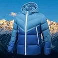 thumbnail image 2 of YLSDY Down Jackets for Mens with Hood Winter Thicken Long Sleeve Puffer Jacket Zip Up Warmth Casual Outdoor Puffy Jackets Blue XXXL, 2 of 3