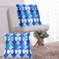 thumbnail image 6 of Blue Astract Pattern with Bows Throw Pillow Covers Pillowcases 20 x 20 Inch Home Decor 2 Packs for Bedroom Sofa, 6 of 6