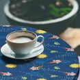 thumbnail image 2 of Ambesonne Space Fitted Round Tablecloth, Little Cartoon Rocket, 36"- 40" Diameter, Multicolor, 2 of 5
