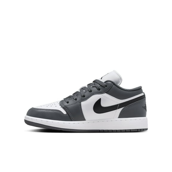 Big Kid's Jordan 1 Low White/Black-Iron Grey (553560 152) - 5.5