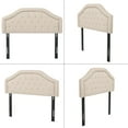 thumbnail image 4 of Tête de Lit Rembourrée avec Hauteur Réglable, Tête de Lit en Tissu Capitonné pour Lit Simple, Tête de Lit Rembourrée pour Chambres Modernes, Beige, 4 of 5