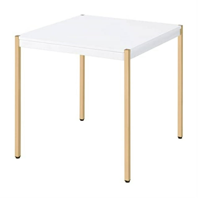 Acme Furniture LV00035 - Table d'Appoint, Finition Blanche et Dorée - Otrac