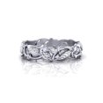 thumbnail image 3 of Womens Gold Plated Copper Ring Sterling Silver Inlay Leaf, 3 of 5