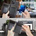 thumbnail image 4 of AutSpace Funda para Apple iPhone 13, Bloqueo RFID, Cuero PU, Compatible con MagSafe, Billetera Desmontable 2 en 1 con Tarjetero, Soporte, Cubierta Protectora Magnética, Negro, para iPhone 13, 4 of 8