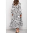 thumbnail image 2 of Women's Boho Leopard Print Ruffle Long Sleeve V Neck Casual Flowy Party Maxi Dress, 2 of 7